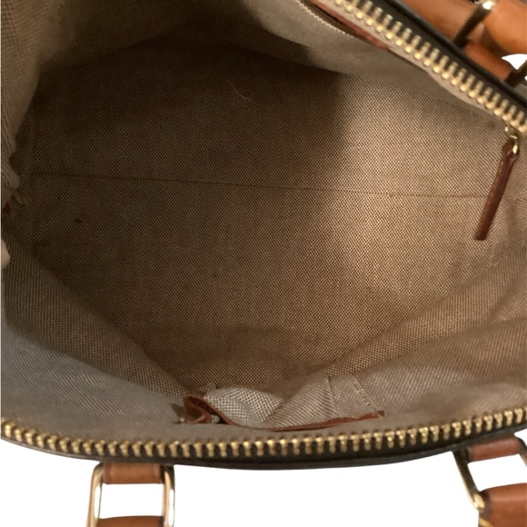 Dooney & Bourke VTG Black Florentine Vachetta Pebble Grain Leather Zip Tote Satc - Picture 4 of 6